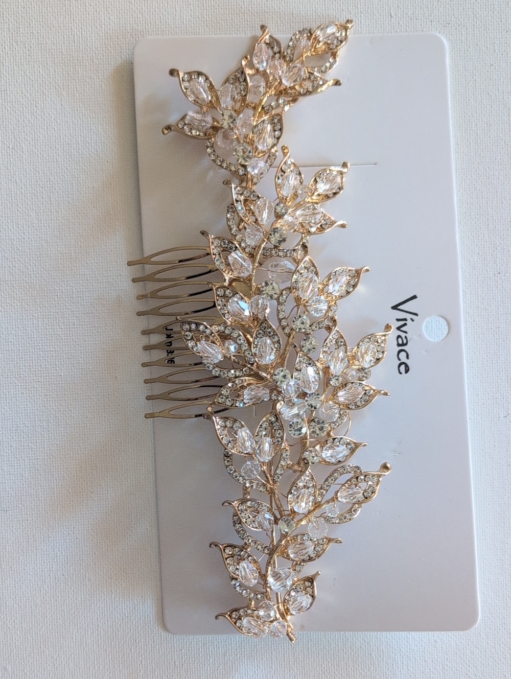 Gold Leaf Crystal Hair Comb